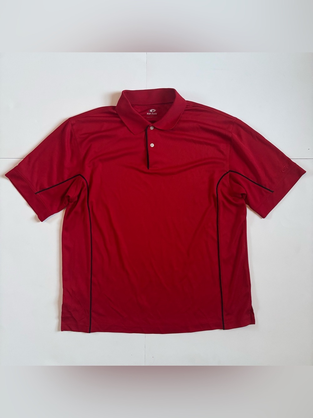 Performance Polo Shirt in Deep Red with Subtle Piping